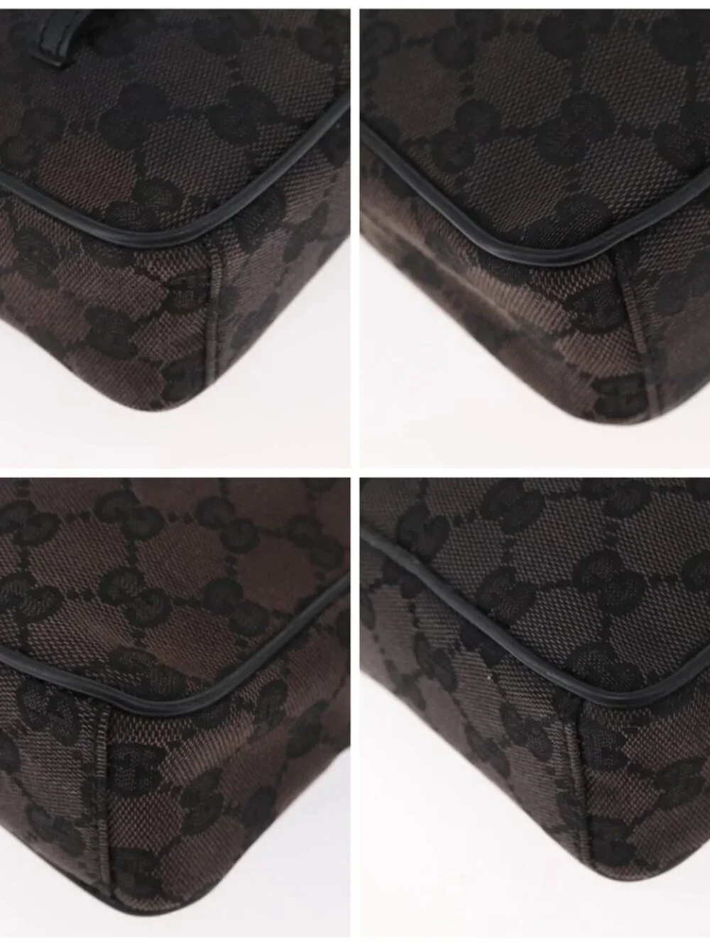 GUCCI GG Canvas Shoulder Bag Black Silver 018 1619 Auth 180727